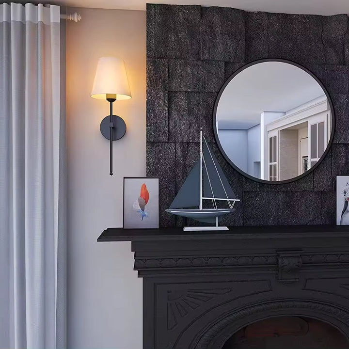 contemporary Brass Wall Lamp with Tapered Shade