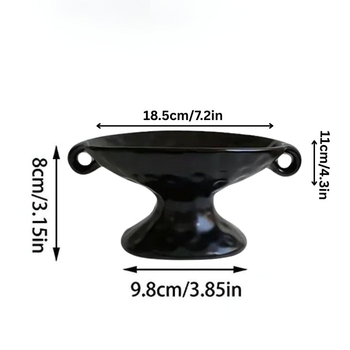 contemporary Hammered Metal Oval Tray With Dual Handles