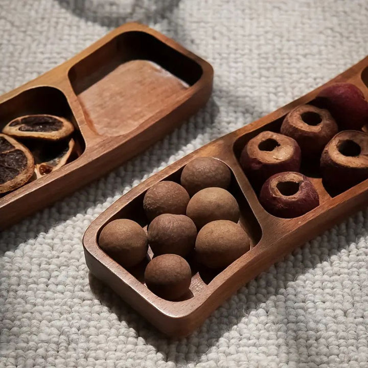 Minimalist Wooden Serving Tray With Divided Compartments