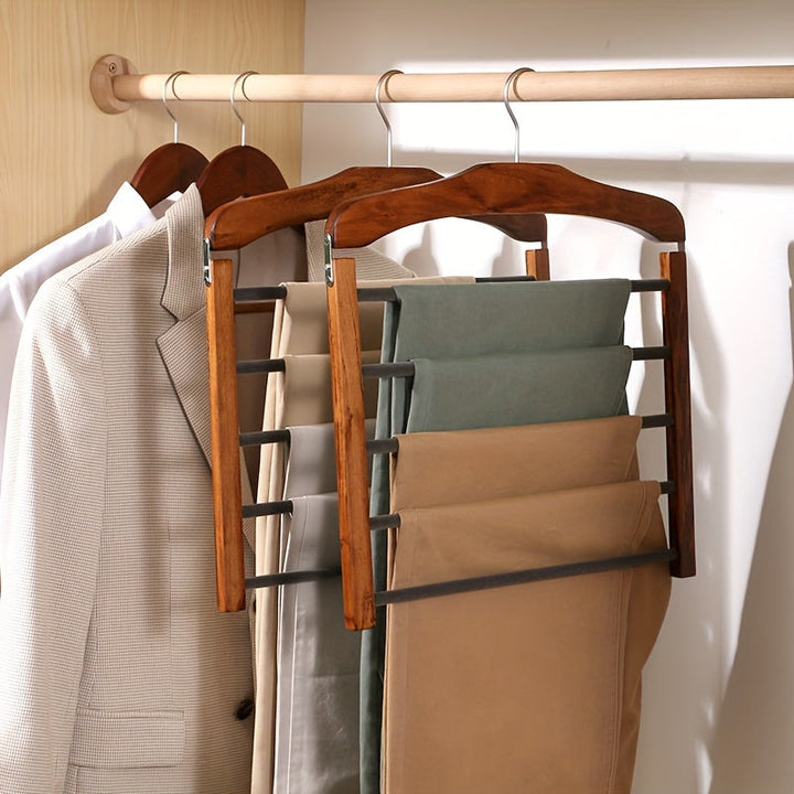 Walnut Wood Multi-Bar Pant Hanger