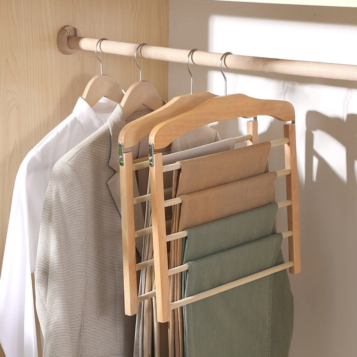 Walnut Wood Multi-Bar Pant Hanger