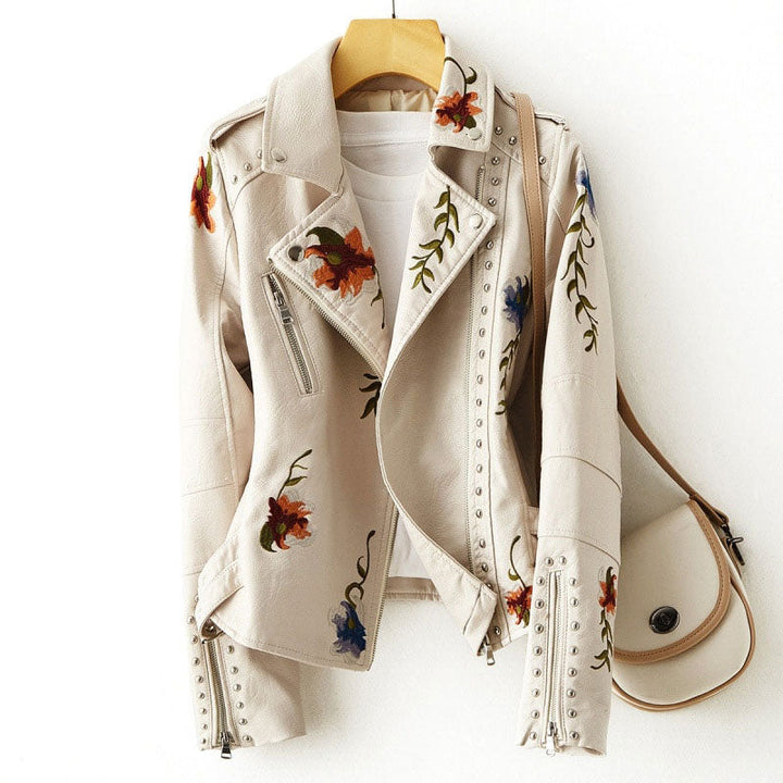 Valencia Floral Leather Jacket