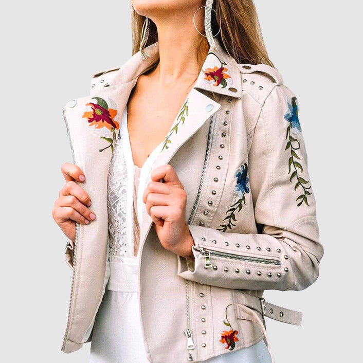 Valencia Floral Leather Jacket