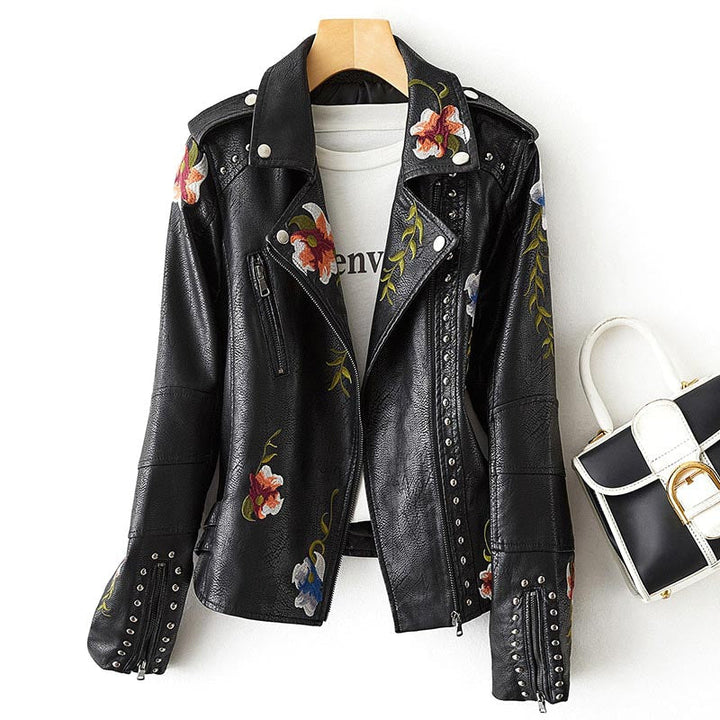 Valencia Floral Leather Jacket