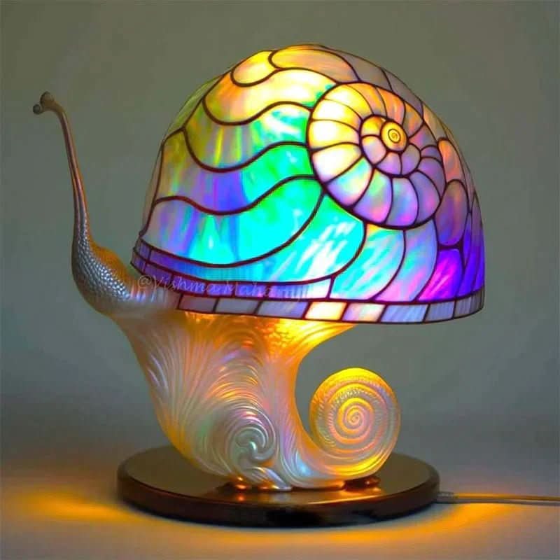 Art Nouveau Stained Glass Mushroom Table Lamp