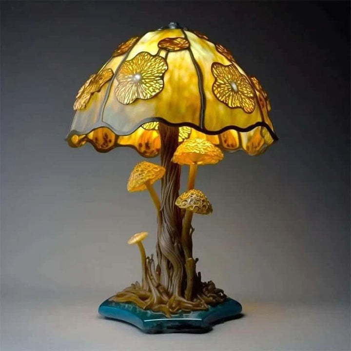 Art Nouveau Stained Glass Mushroom Table Lamp