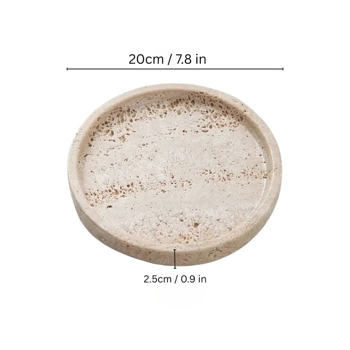 Minimalist Travertine Stone Tray With Smooth Surface