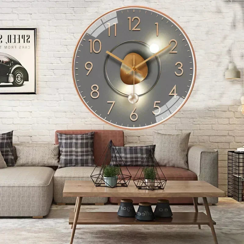 contemporary Glass and Metal Wall Clock