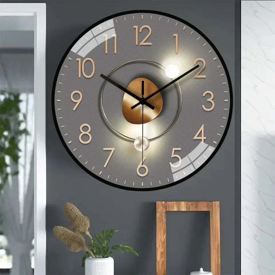 contemporary Glass and Metal Wall Clock