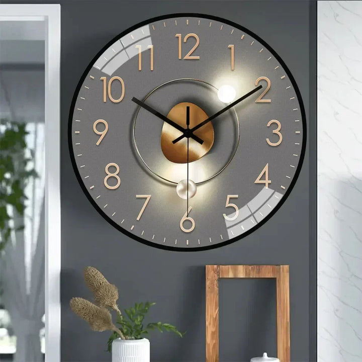 contemporary Glass and Metal Wall Clock