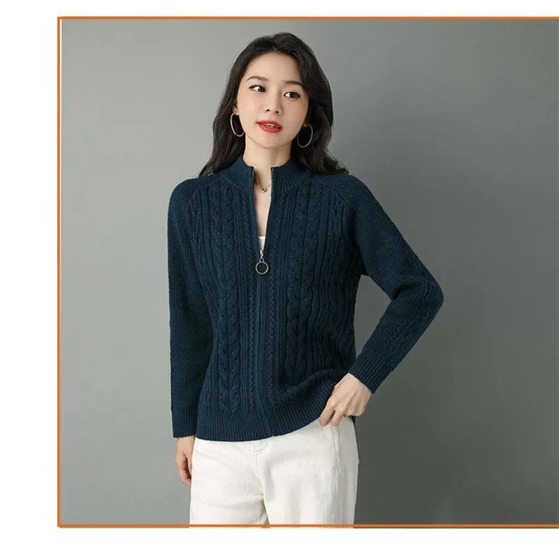 Maren Wool Zip Cardigan