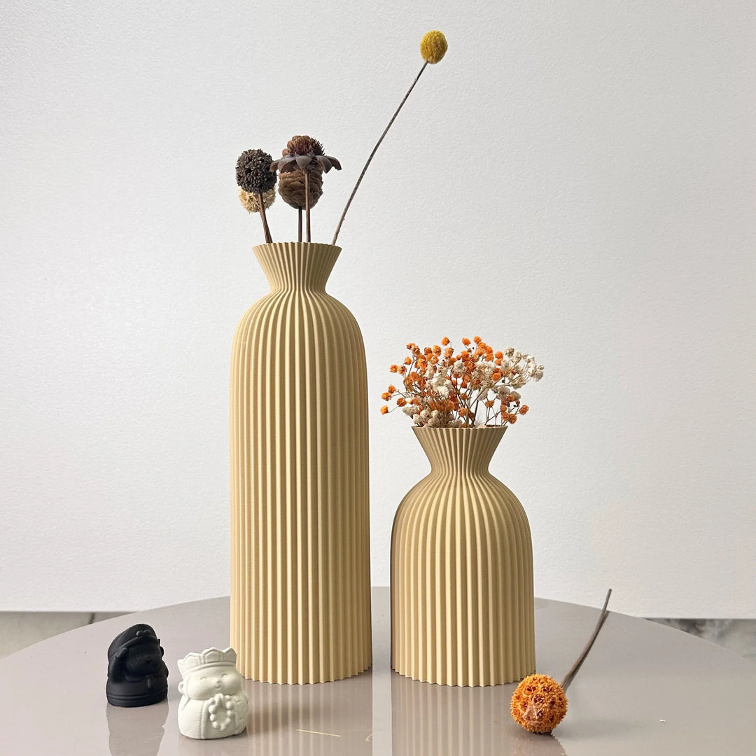 Minimalist Striped Ceramic Vase Set