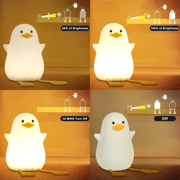 Silicone Duck Night Light With Touch Control
