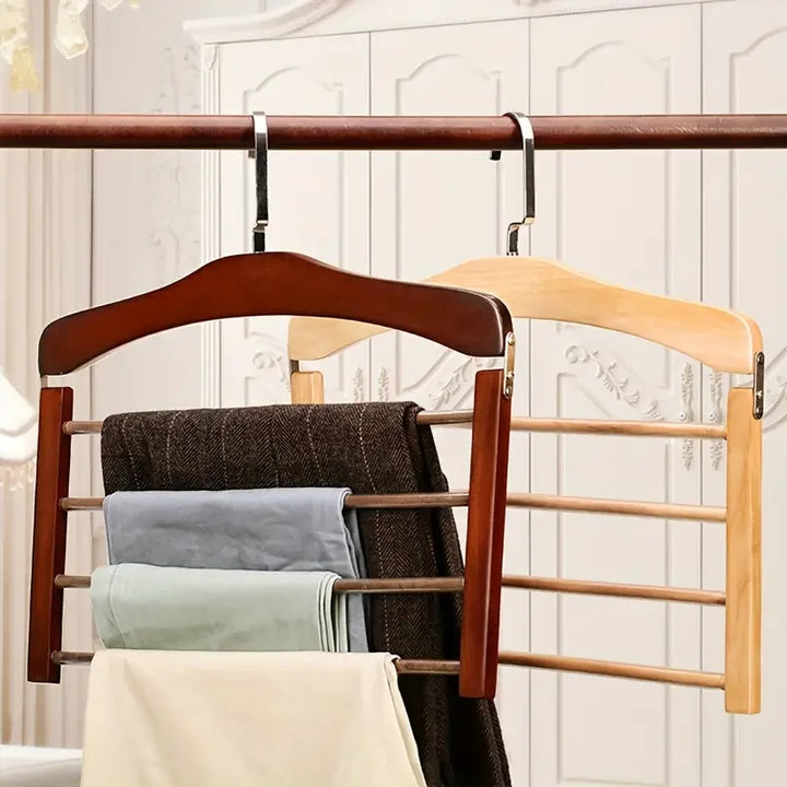 Walnut Wood Multi-Bar Pant Hanger