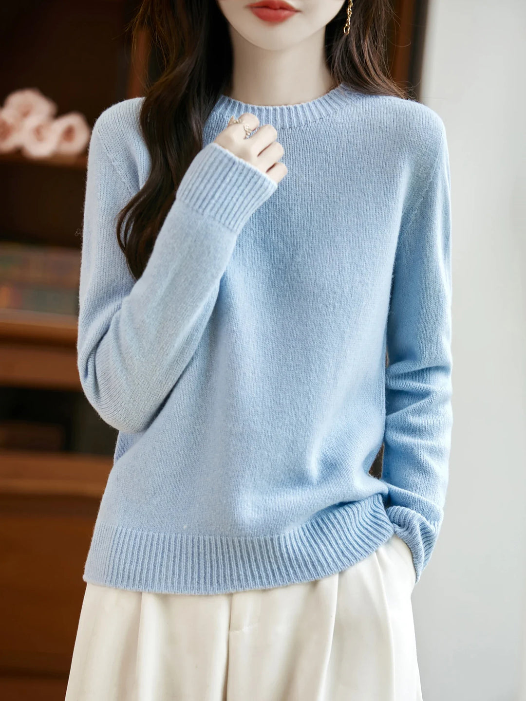 Florence Merino Wool O-Neck Sweater