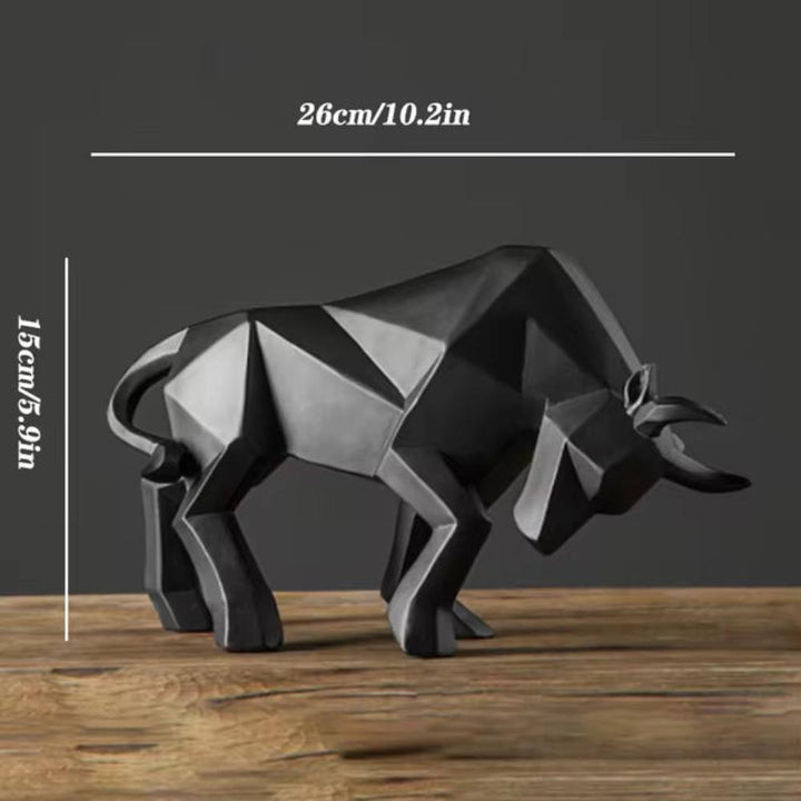Minimalist Geometric Matte Ceramic Bull Figurine