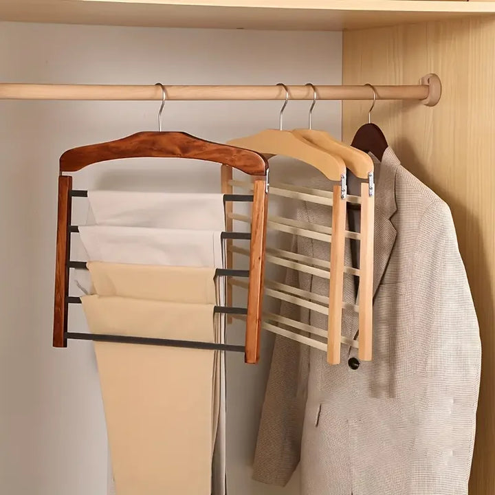 Walnut Wood Multi-Bar Pant Hanger