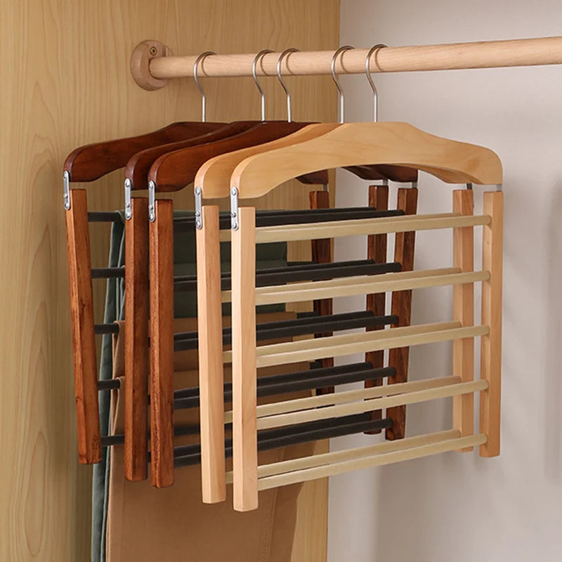 Walnut Wood Multi-Bar Pant Hanger