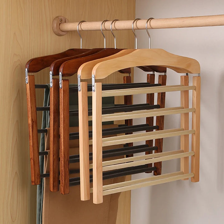 Walnut Wood Multi-Bar Pant Hanger