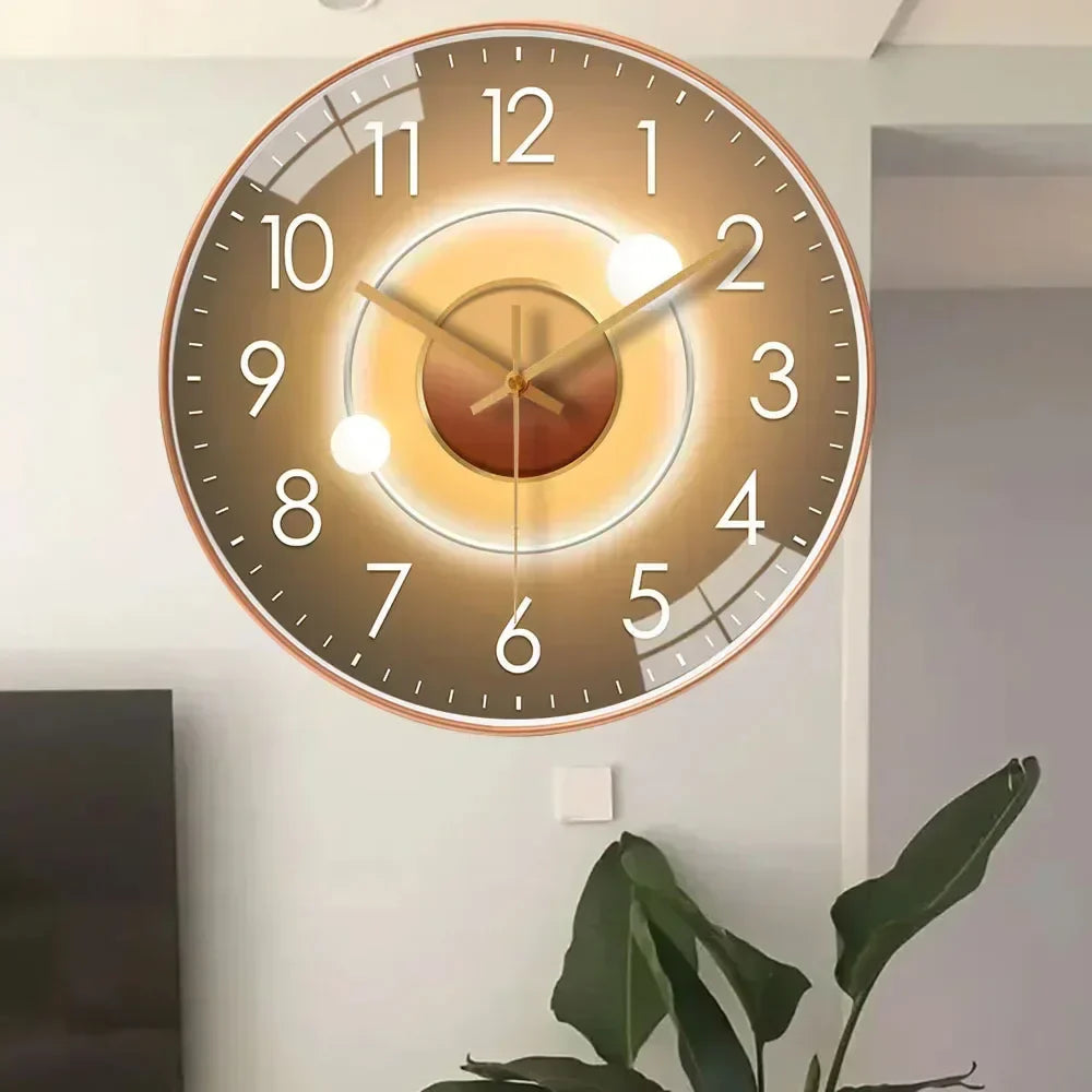 contemporary Glass and Metal Wall Clock