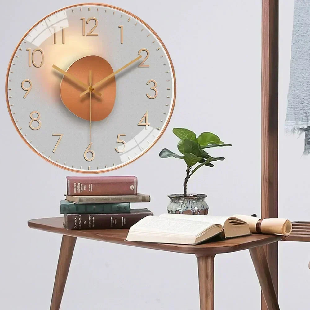 contemporary Glass and Metal Wall Clock
