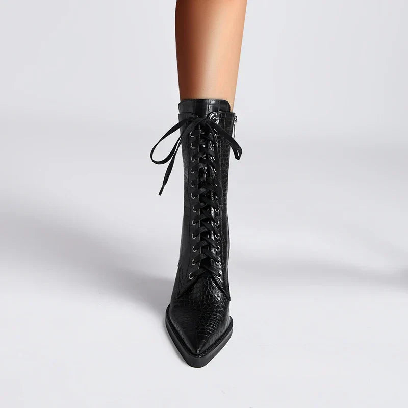 Santorini Leather Lace-Up Boots