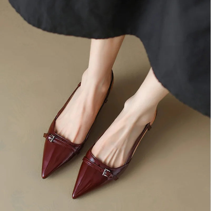 Amara Sleek Pointed Leather Stiletto Heels