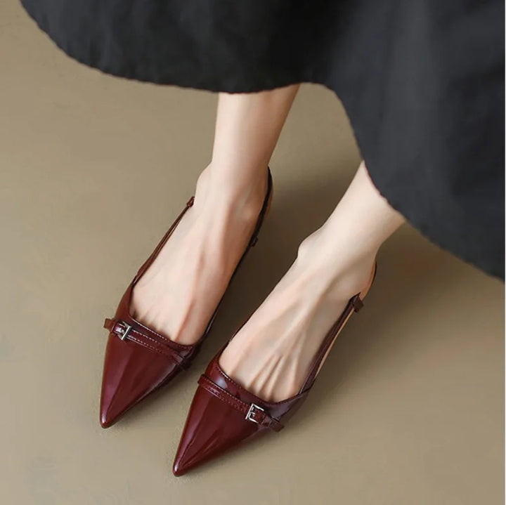 Amara Sleek Pointed Leather Stiletto Heels