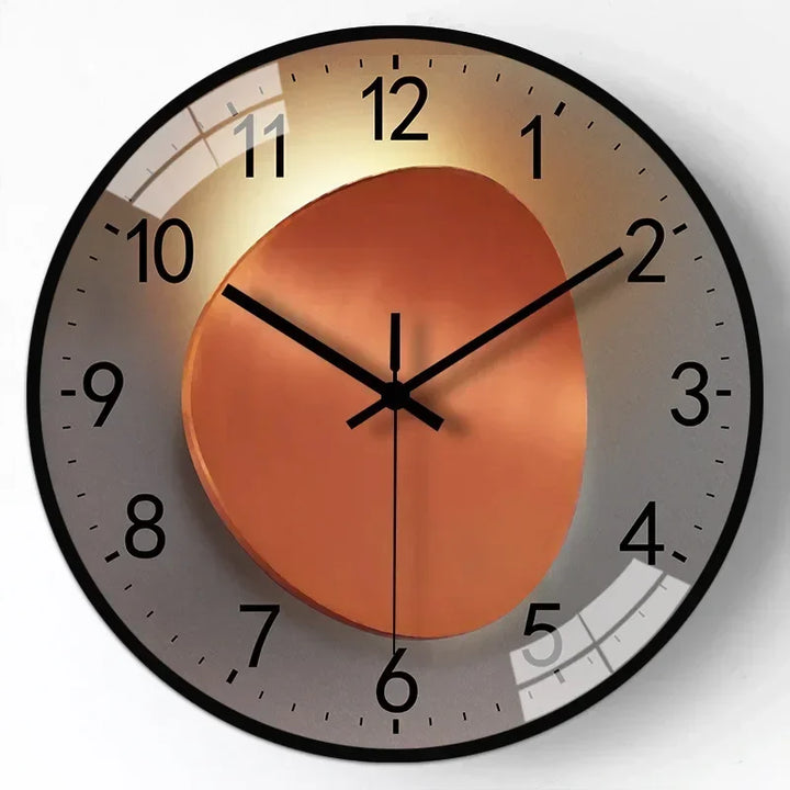 contemporary Glass and Metal Wall Clock