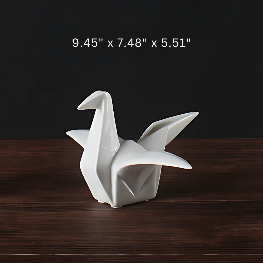 Minimalist Ceramic Bird Sculpture With Glossy Finish