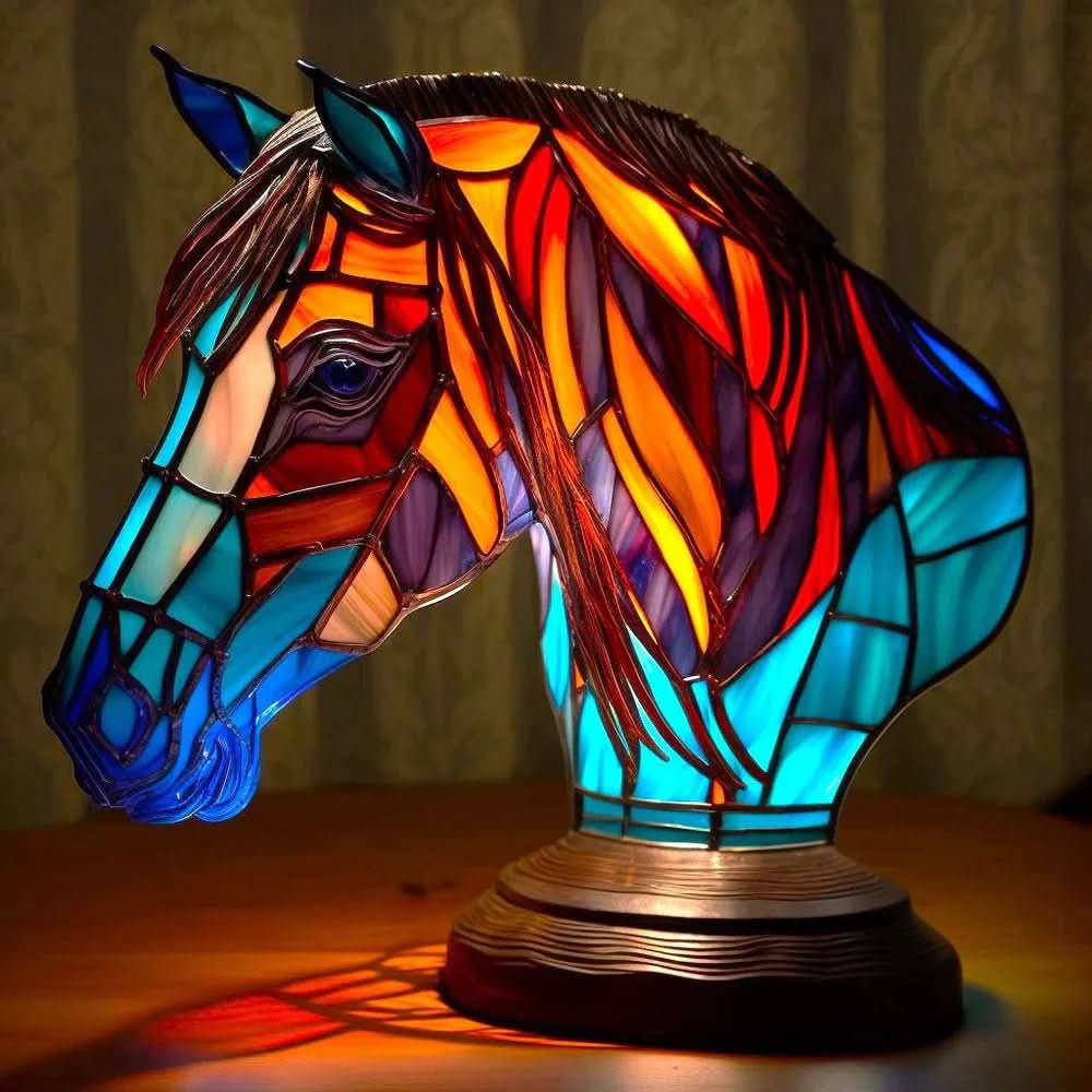 Art Nouveau Stained Resin Table Lamp