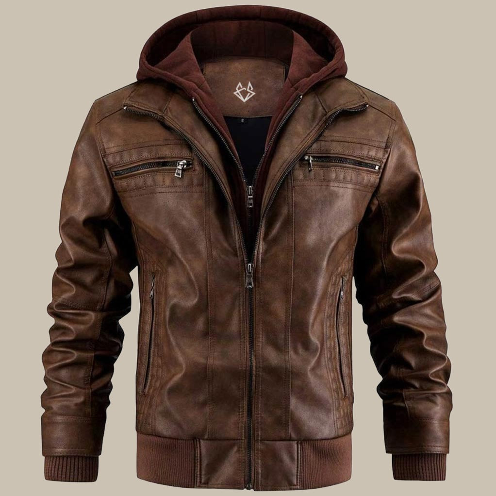 Lisbon Vegan Leather Hooded Jacket