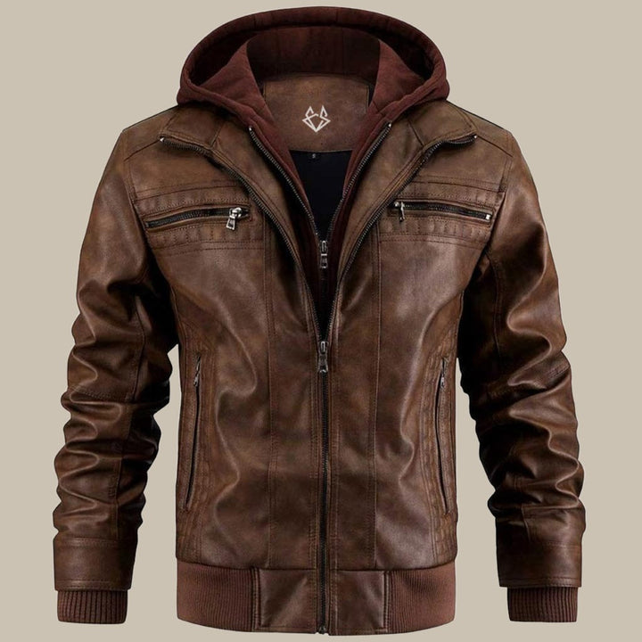 Lisbon Vegan Leather Hooded Jacket
