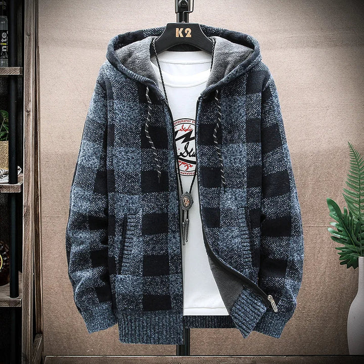 Bordeaux Flannel Zip-Up Hoodie
