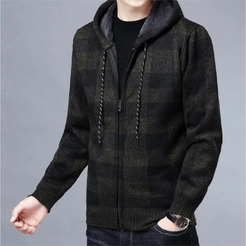 Bordeaux Flannel Zip-Up Hoodie