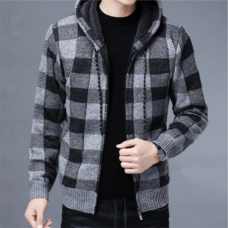 Bordeaux Flannel Zip-Up Hoodie