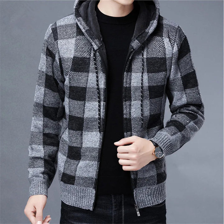 Bordeaux Flannel Zip-Up Hoodie