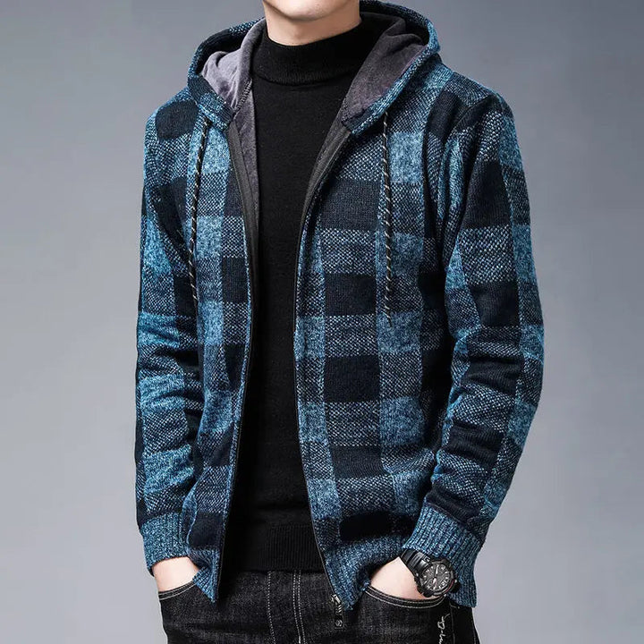 Bordeaux Flannel Zip-Up Hoodie