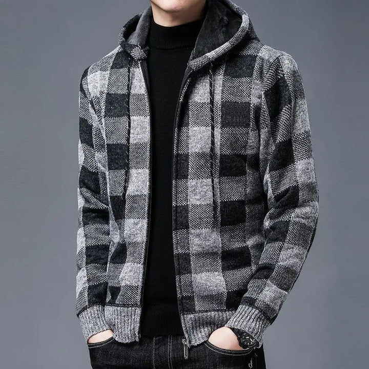 Bordeaux Flannel Zip-Up Hoodie