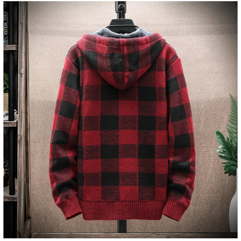 Bordeaux Flannel Zip-Up Hoodie
