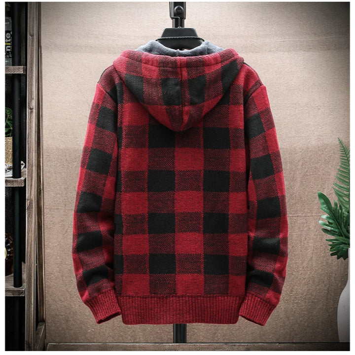 Bordeaux Flannel Zip-Up Hoodie