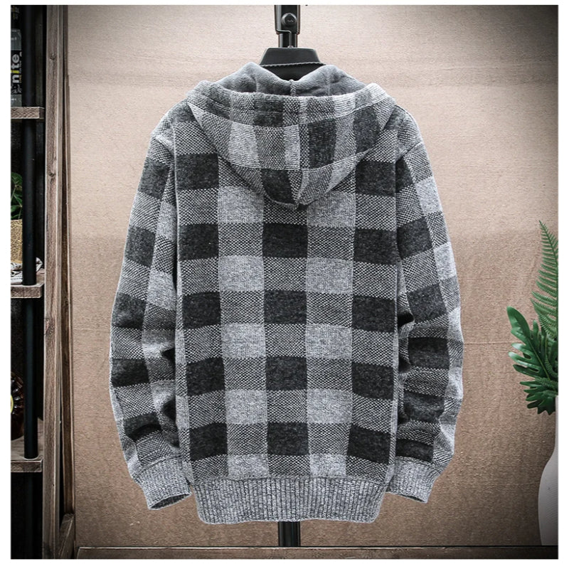 Bordeaux Flannel Zip-Up Hoodie
