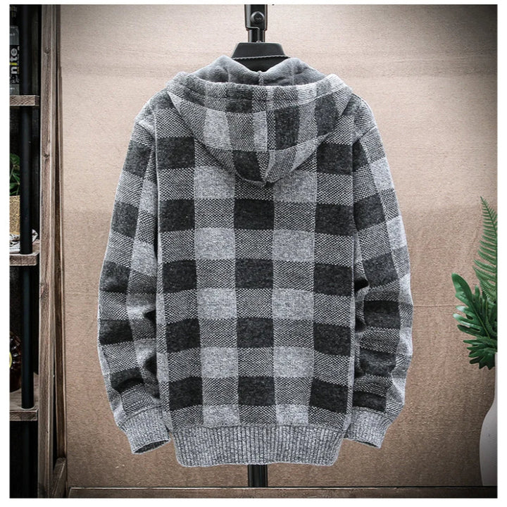 Bordeaux Flannel Zip-Up Hoodie