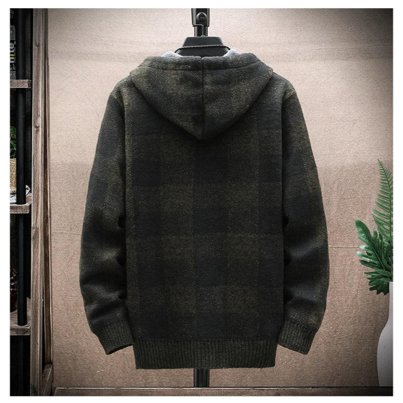 Bordeaux Flannel Zip-Up Hoodie