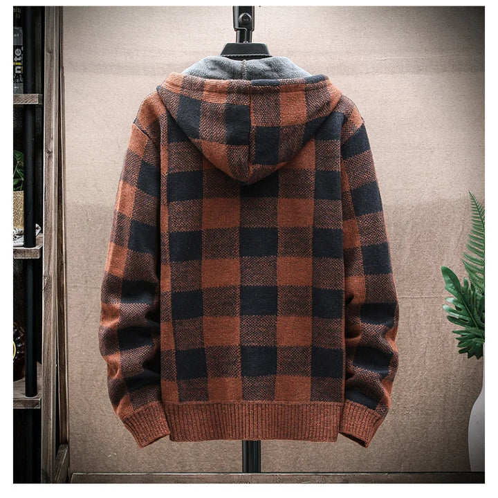 Bordeaux Flannel Zip-Up Hoodie