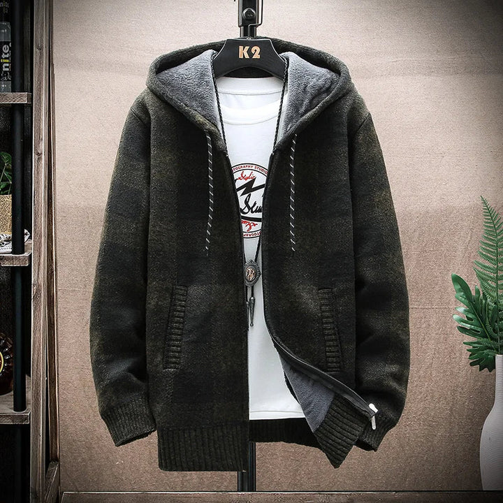 Bordeaux Flannel Zip-Up Hoodie