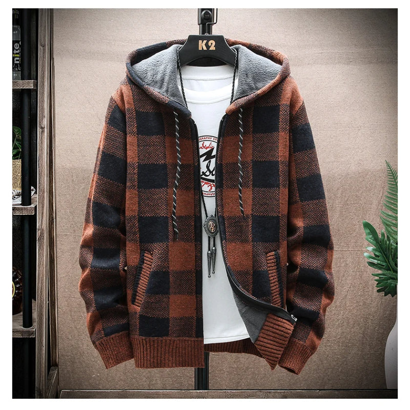 Bordeaux Flannel Zip-Up Hoodie