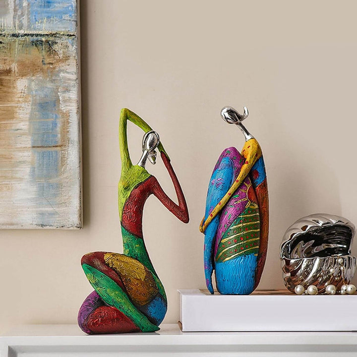 Abstract Resin Sculpture With Metallic Details