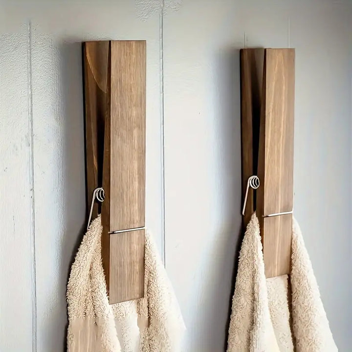 Timber Oversized Wooden Towel Clamp Set