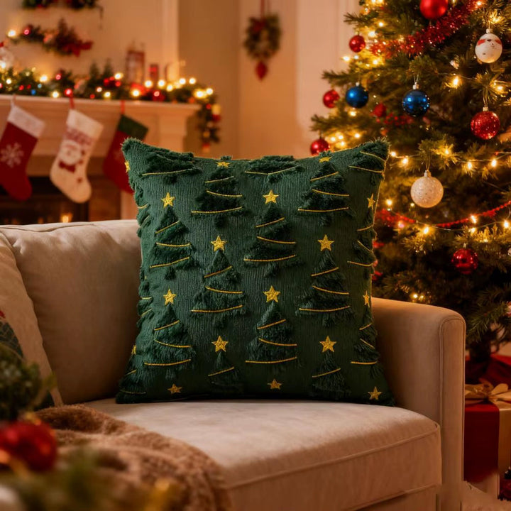 Starry Pinescape Pillow Cover
